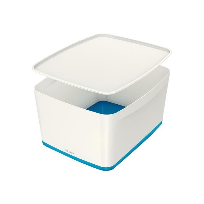 LEITZ MyBox - Boîte de rangement avec couvercle - Medium - Blanc et Bleu