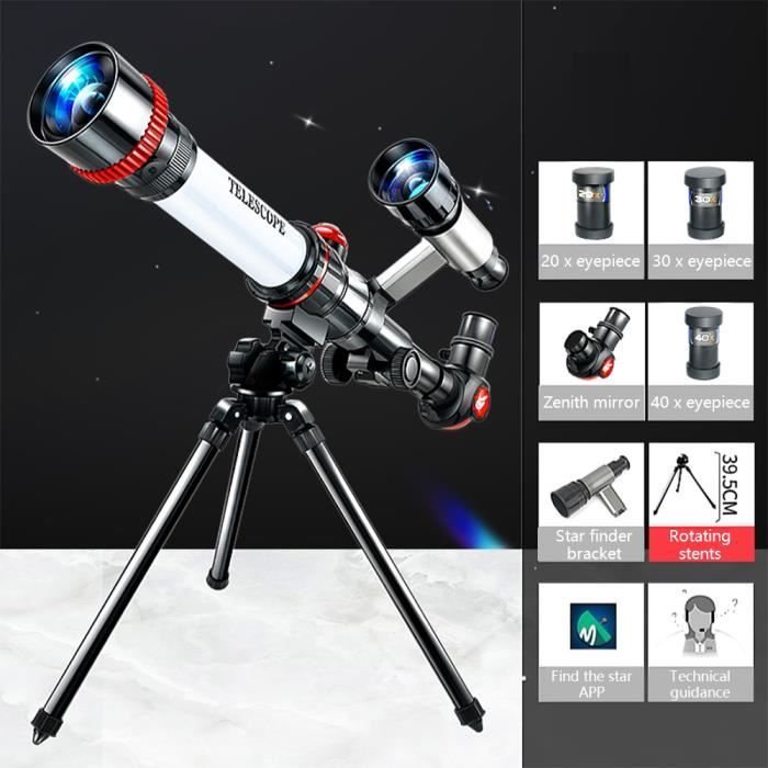PIMPIMSKY Télescope Astronomique enfant grossissement 20x 30x 40x télescope portable léger et facile à utiliser 47.5*32.5*10CM