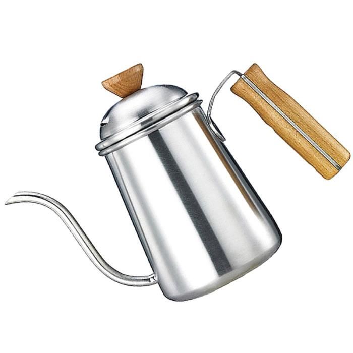 Bouilloire à café en acier inoxydable Poignée en bois Cafetière à créative BOUILLOIRE ELECTRIQUE