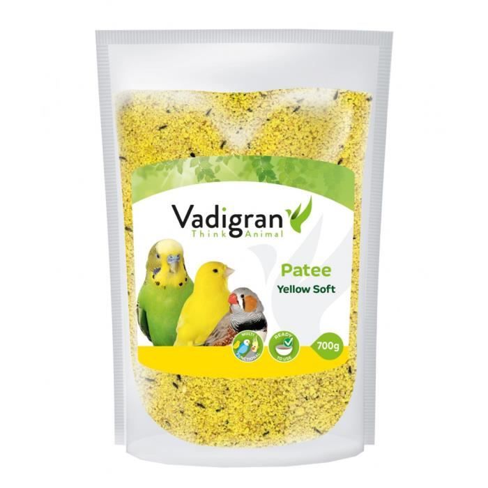 Pâtée soft jaune 700 gr. Aliment complémentaire pour oiseaux.-Vadigran 20 Jaune