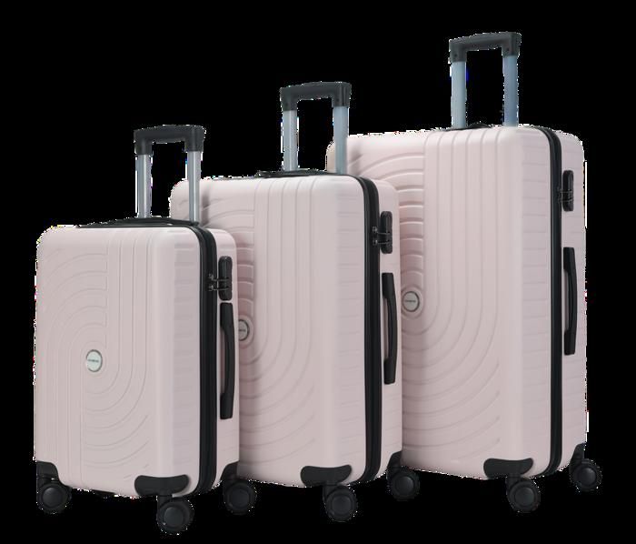 HOMEROKK Paris Lot 3 Valises Rigides ABS 20/24/28 Pouces - Noir Élégant 4 Roues 360° Serrure TSA