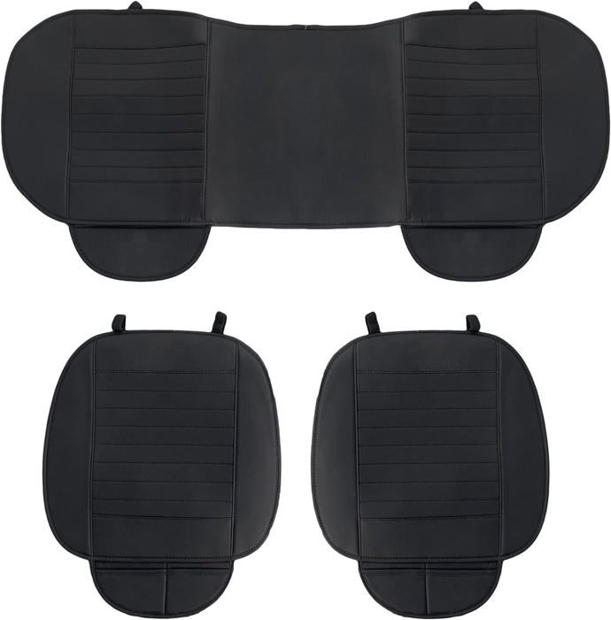 Lupex shop - Housse de siège auto universelle, 3 pièces, 2 avant et 1 arrière, tessu PVC Noir LS027
