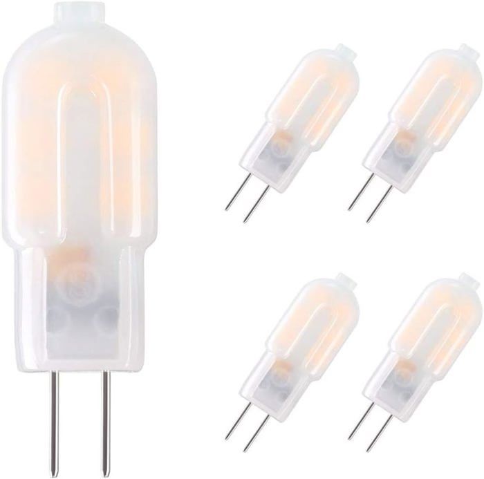 5pcs G4 LED Ampoule 15W Ampoules Halogènes Équivalentes Ampoule LED G4 2W Économie Pour Les Ampoules de Hotte AC/DC 12V 130LM 3000K