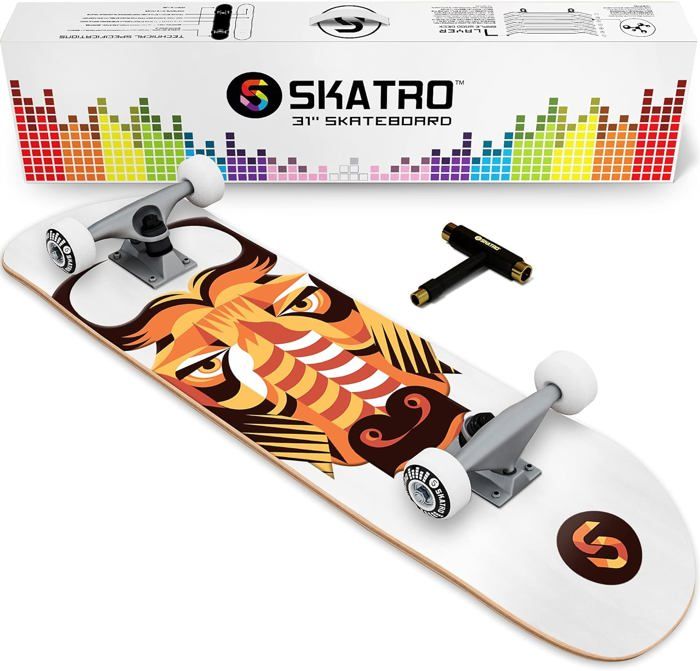 Skateboard Complet PRO Green Flame 7,5 Pouces - Marque Krown, Modèle KPC-302FS, Livraison Gratuite