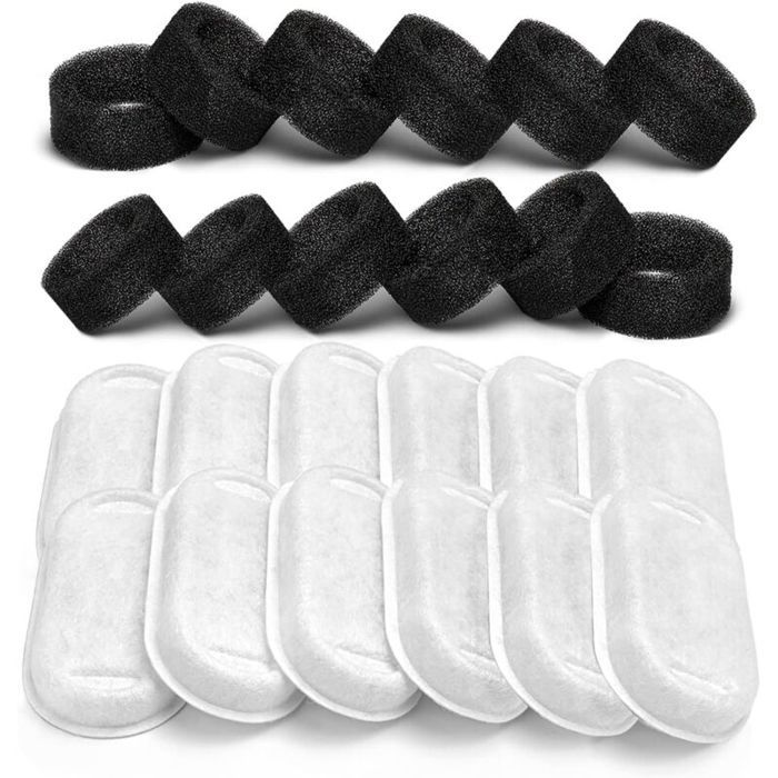 Filtres pour fontaine à eau - LARGEIGHT - Lot de 12 - Triple filtration - Couleurs multiples - Pour chat