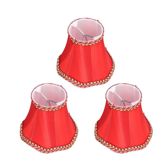 3 pièces E14 abat-jour en tissu abat-jour moderne à clipser pour la maison mur bougie lampes lustre rouge