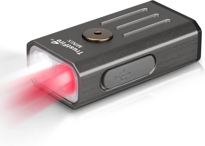 Lampe De Poche Porte-clés Rechargeable 400 Lm - 12 Modes Dont UV Et Rouge - IPX6, USB-C - Mini Et Puissante