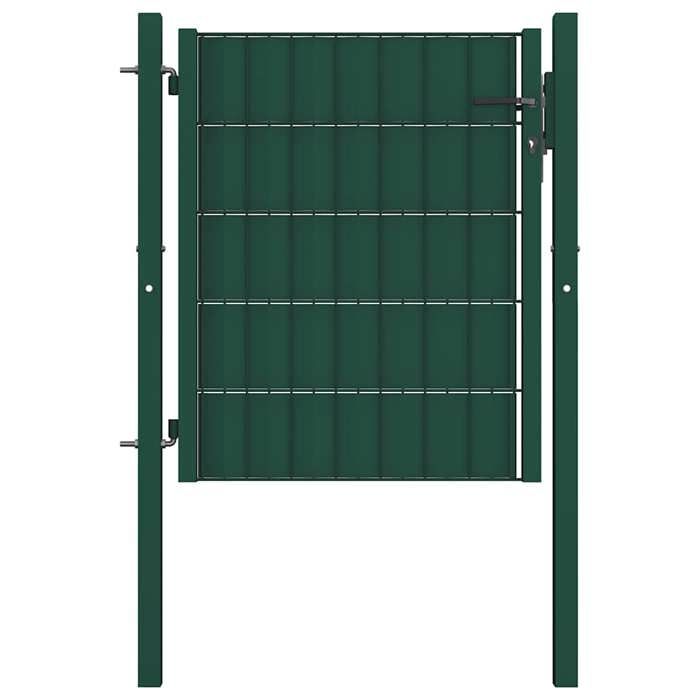Vidaxl Portail clôture PVC acier 100x81 cm