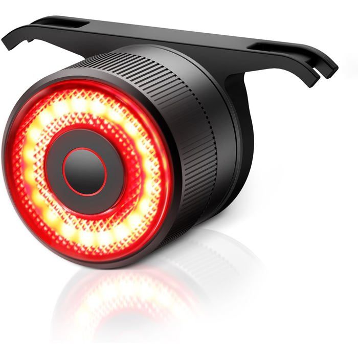 XYAIYT USB Rechargeable Feu Arrière de Vélo avec Capteur de Frein Intelligent et Longue Autonomie, Feu Arrière à DEL Étanche avec Multiples Modes pour la Sécurité et la Visibilité de Conduite de