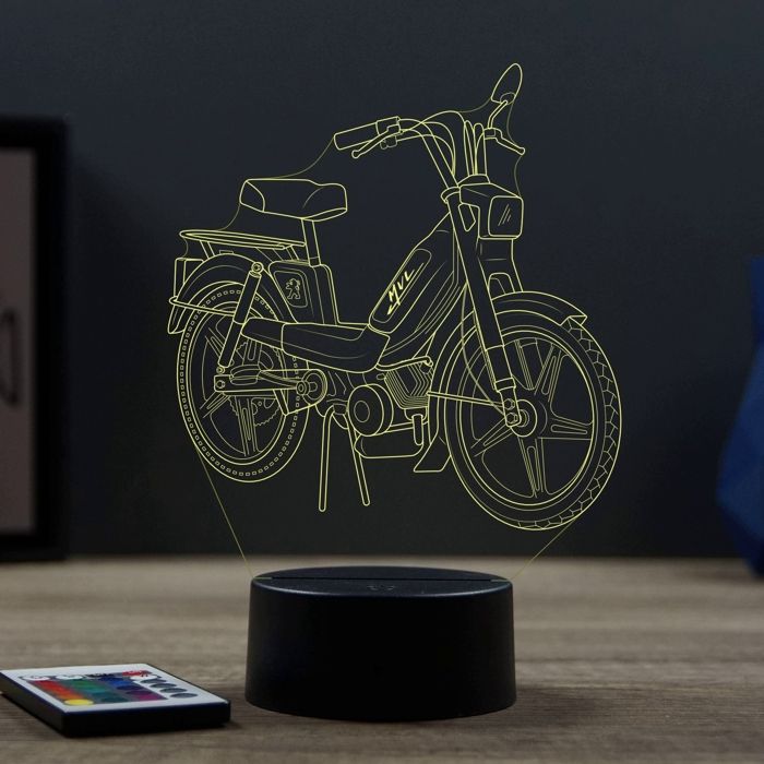 Lampe 3D moto Peugeot 103 MVL – LED – Idée Cadeau – Fabriquée en France