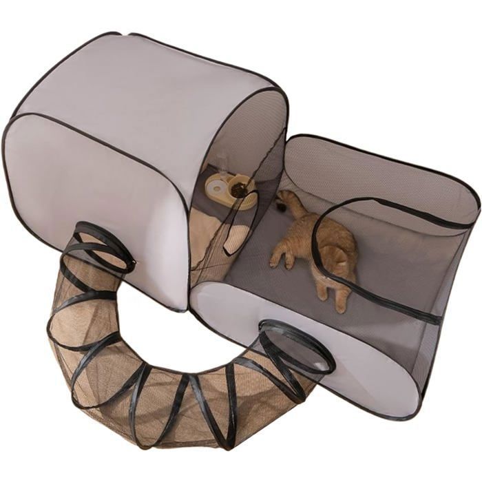 Meilleurs prix pour Chat Play Pen – Tunnel portable dextérieur pour animal de compagnie – Tente pliable en maille Oxford respirante – Pour le jardin