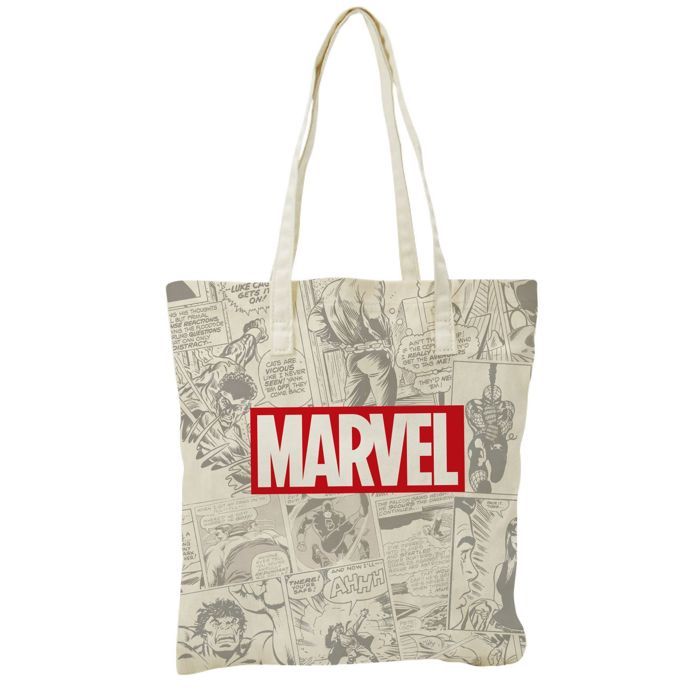 Tote bag - MARVEL - Beige - Mixte - Durable - A4 compatible