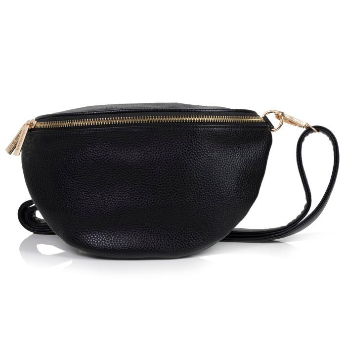 Isotoner Sac banane noir bandoulière tendance mode passe partout – ceinture réglable détachable pratique noir femme Isotoner Sac banane noir bandoulière tendance mode passe partout – ceinture réglable détachable pratique noir femme