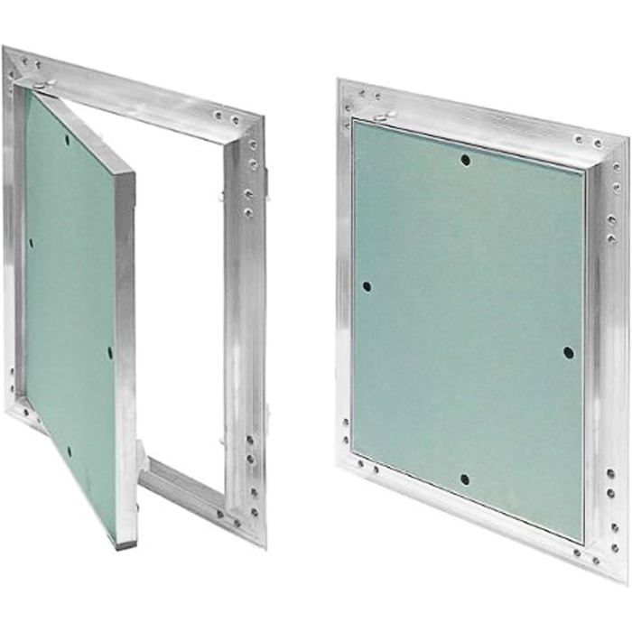 SYSTERM Inspectieklep, 200 x 400 mm, gipskarton, 12,5 mm KRAL17, inspectiedeur, inspectie-onderhoudsdeur, 20 x 40 cm, onderhoudsklep, onderhoudsopening met aluminium frame, geschikt voor vochtige