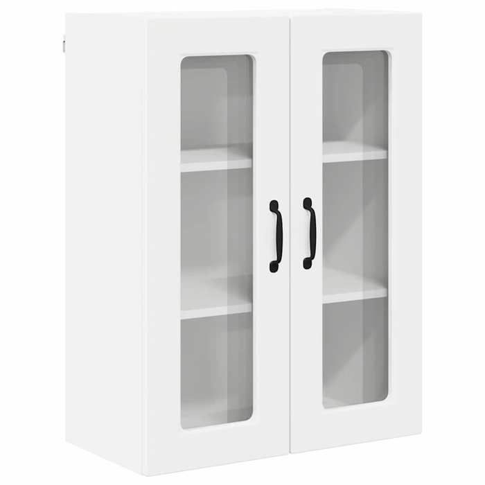 Armoire de cuisine en bois dingénierie - GKO - Blanc - 60x31x80 cm - 3 étagères - 2 portes à charnières