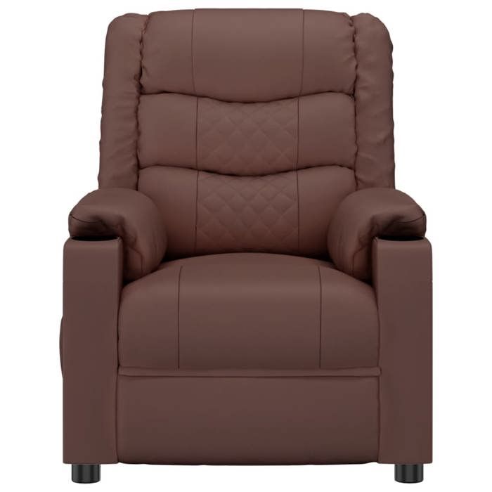 TOP 2026 Fauteuil relax - Chaise inclinable électrique - 1 PERSONNE - Marron Similicuir - 78.5x95.5x100 cm FF2468