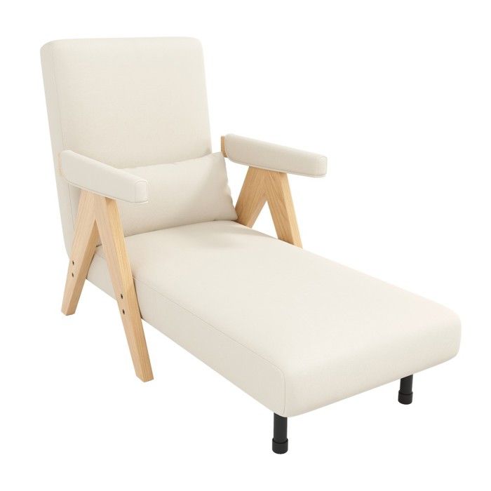 Fauteuil Convertible 3 en 1 Lit Rembourré Beige - Chaise Pliante pour Salon Dimensions 64x68.5x93 cm Fauteuil Convertible 3 en 1 Lit Rembourré Beige - Chaise Pliante pour Salon Dimensions 64x68.5x93 cm