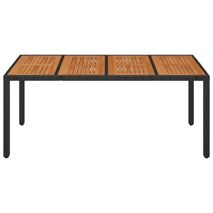 Table de jardin Classique 2/4 personnes ABOTT@MEUBLE DE JARDIN/BALCON dessus en bois Noir 190x90x75cm Résine tressée C4362661