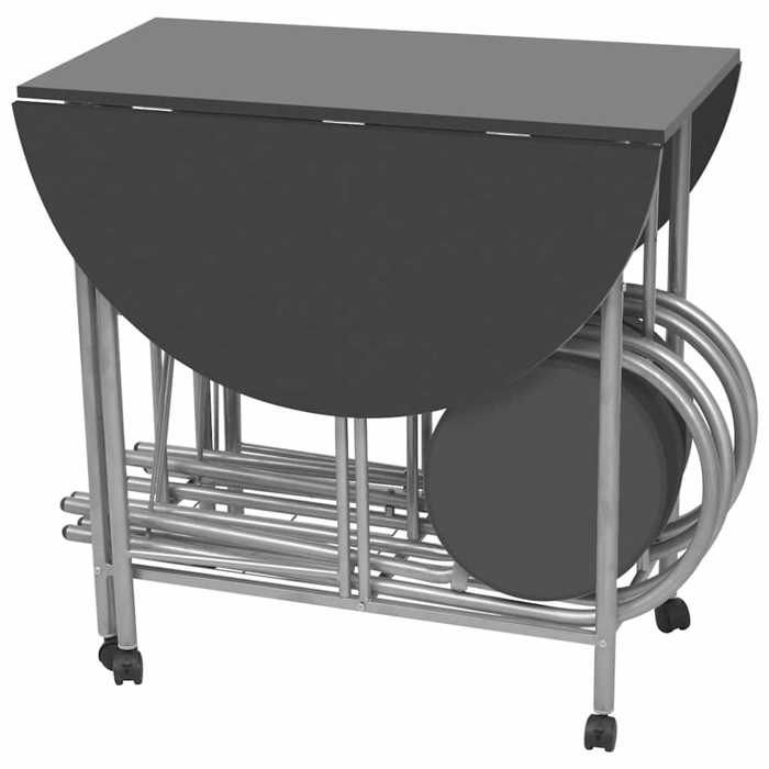 Remise 2026®Table cuisine 2/4 personnes + chaises Noir - Ensemble de salle à manger pliable 5 pièces MDF noir 689 9365565