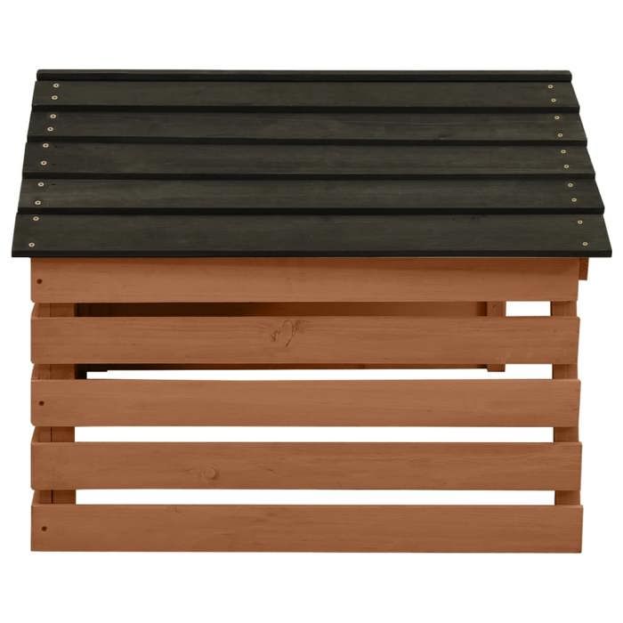 ANTI-UV Garage de tondeuse à gazon maison de tondeuse à gazon robotique Noir et marron 78x74x54cm Sapin J4968AS4968EU