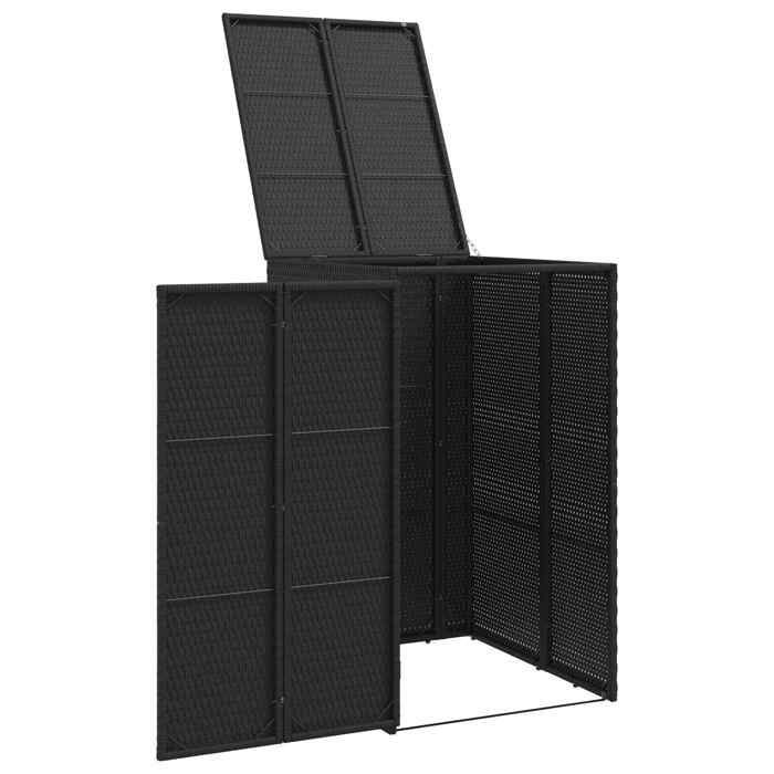 Meuble Déco - Boîte de poubelle - abri de rangement - Noir 65x80x115 cm Polyéthylène luf2679952