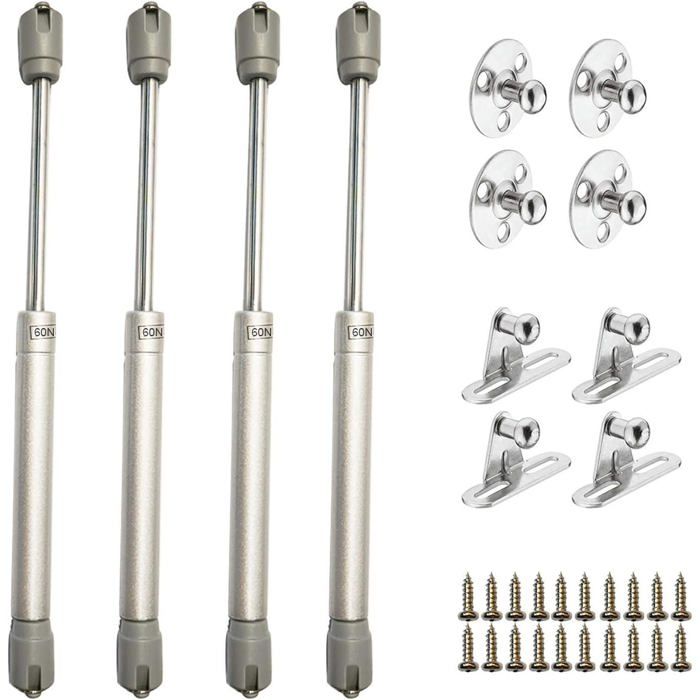 Vérins à Gaz Hydrauliques pour Levage de Porte Armoire Meuble Cuisine Amortisseur Charniè 60N/6kg Amortisseur à Gaz Lot de 4