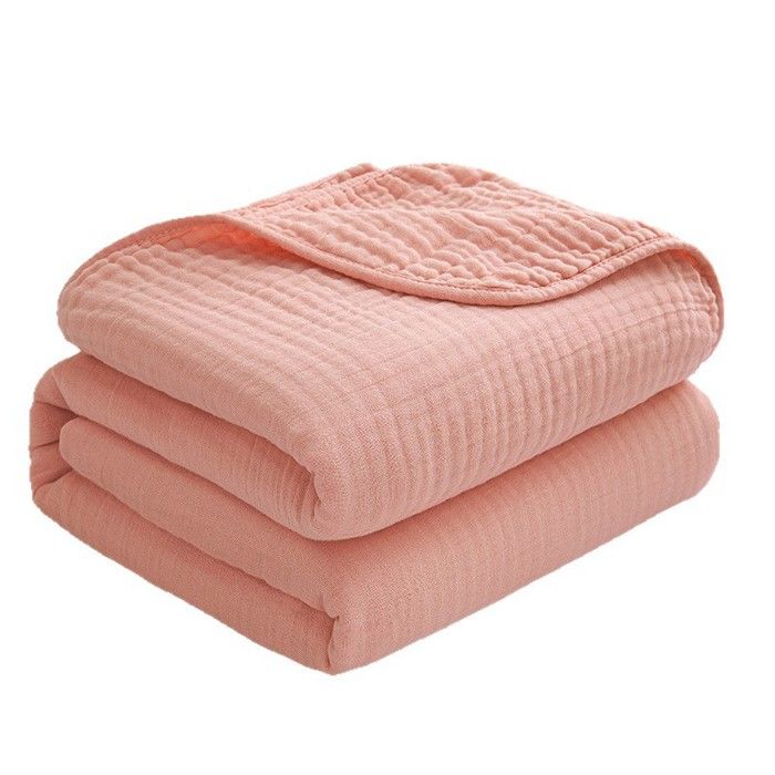 Couverture dÉté en Gaze de Coton 6 Couches Couette Légère Climatisation 120x150cm Douce et Respirante pour Lit Canapé (Rose)