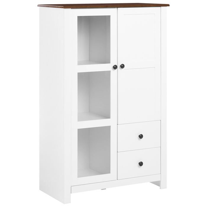 Armoire vitrine PIMBA 80 cm Blanc Armoire vitrine PIMBA 80 cm Blanc