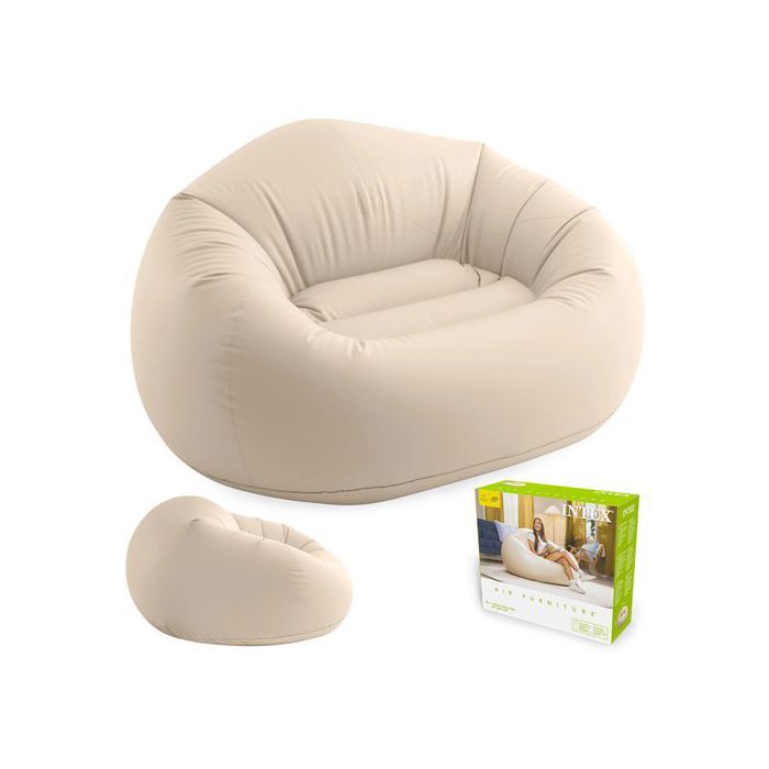 Fauteuil gonflable - BESTWAY - 66505 - 137×127×74 cm - Beige - Pouf dassise