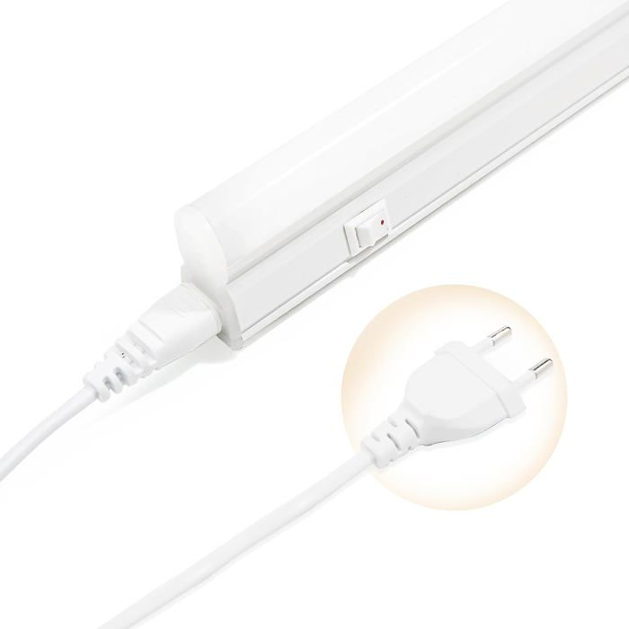 Réglette LED 60 cm 9 W 1035 lm - Lumière blanc neutre 4000K - Éclairage intérieur avec interrupteur intégré - Lot de 1