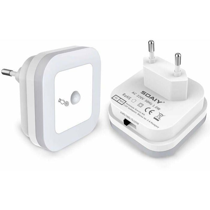 Veilleuse LED à intensité variable avec détecteur de mouvement lot de 2 douilles luminosité réglable en continu 3 modes (Auto/Mar