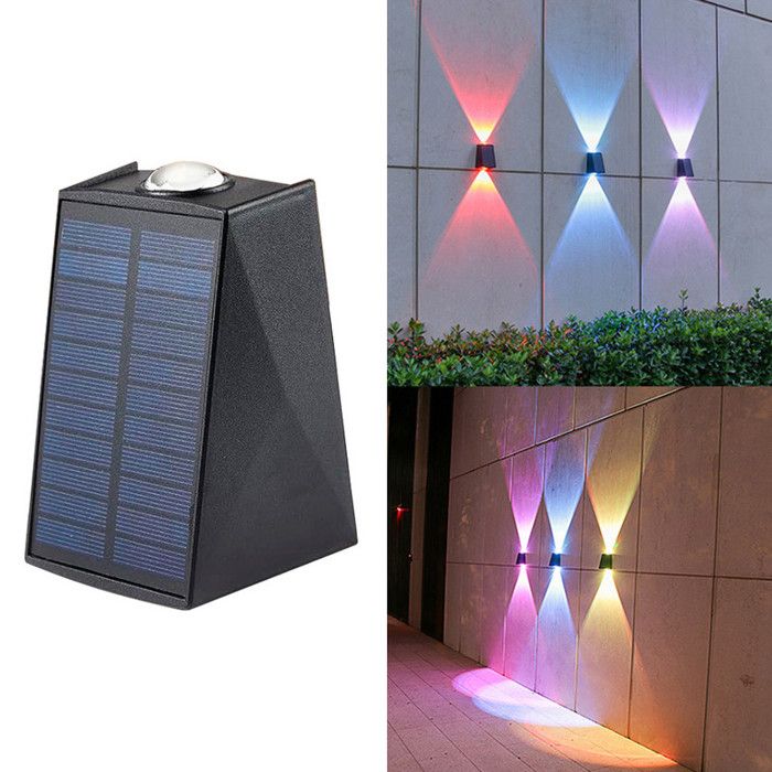 Lampes solaires pour jardin extérieur 1pcs appliques murales dextérieur à lumière solaire IP65 Étanche Applique Solaire Multicolor