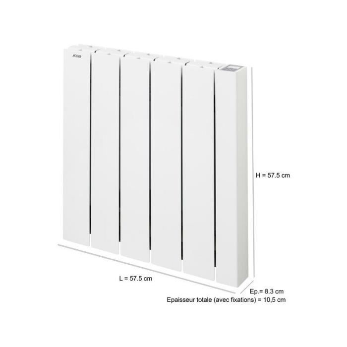 Radiateur connecté à inertie fluide 1000W ACOVA Alcantara