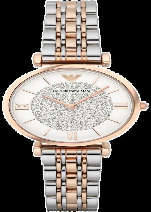 ARMANI JEANS Montre bracelet Retro AR1926 - Pour femme - Coloris : argent et or rose