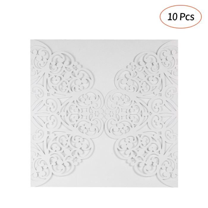 Lot De 10 Blanc Cartes D Invitation En Papier Pour Anniversaire Mariage Fete Fiancailles White Achat Vente Faire Part Invitation Lot De 10 Blanc Cartes Cdiscount