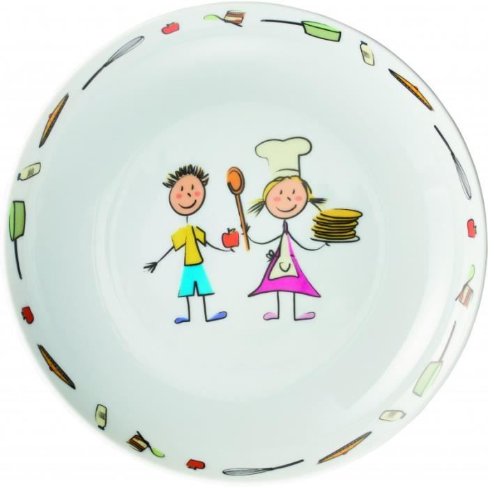 Assiette Creuse Porcelaine Maternelle pour Enfant à˜ 200 mm - Lot de 6 -  Stalgast - Cdiscount Maison