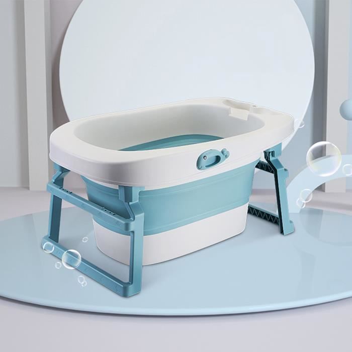 Baignoire Pliable Pour Bébé Et Enfant (0-8 Ans) - Portable, économique En Espace, Avec Bouchon De Vidange, Vert - 10