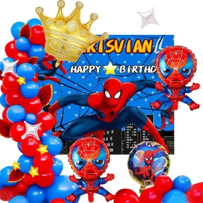 Décorations D'anniversaire Spiderman 52 PCS Spiderman Affiche de Joyeux  Anniversaire Ballon en Latex Couronne Étoile Ballons 415 - Cdiscount Maison