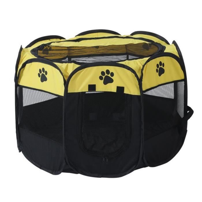Meilleurs prix pour Parc à Chien Chiot Pliable en Octogonal Ø 91cm Tissu Oxford Enclos pour Chiot Chien Chat Lapin Animaux Intérieur Extérieur - Jaune