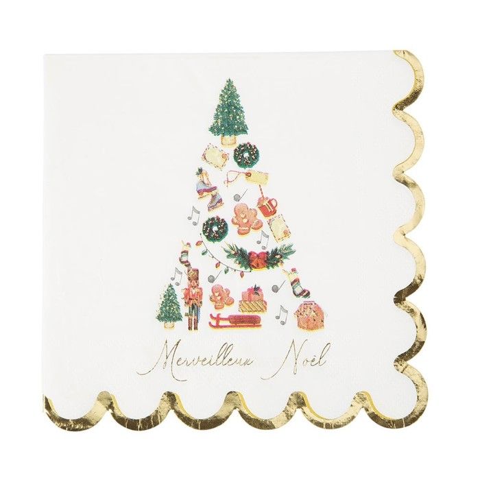 100 Serviettes En Papier De Noël 33x33 Cm - Motif Sapin De Noël - Jetables, Décoratives - Pour Fêtes, Restaurants, événements Festifs - 7