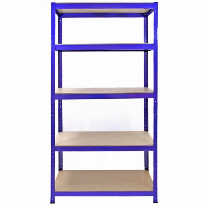 Monster Racking 3 Rayonnages Bleus en Acier avec 5 étagères 90cm x