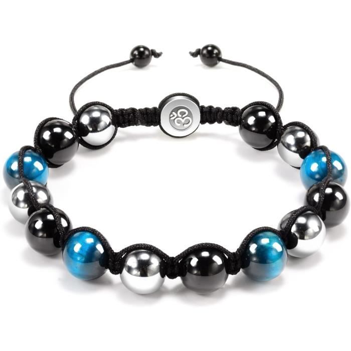 Bracelet de perles Hématite (disques), Sur mesure pour Homme ou Femme