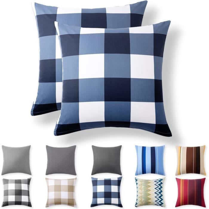 Taie D'Oreiller 40x40 Cm Lot De 2 - Coton Jersey 150 GSM - Douce Et Respirante - Fermeture Éclair - Multicolor