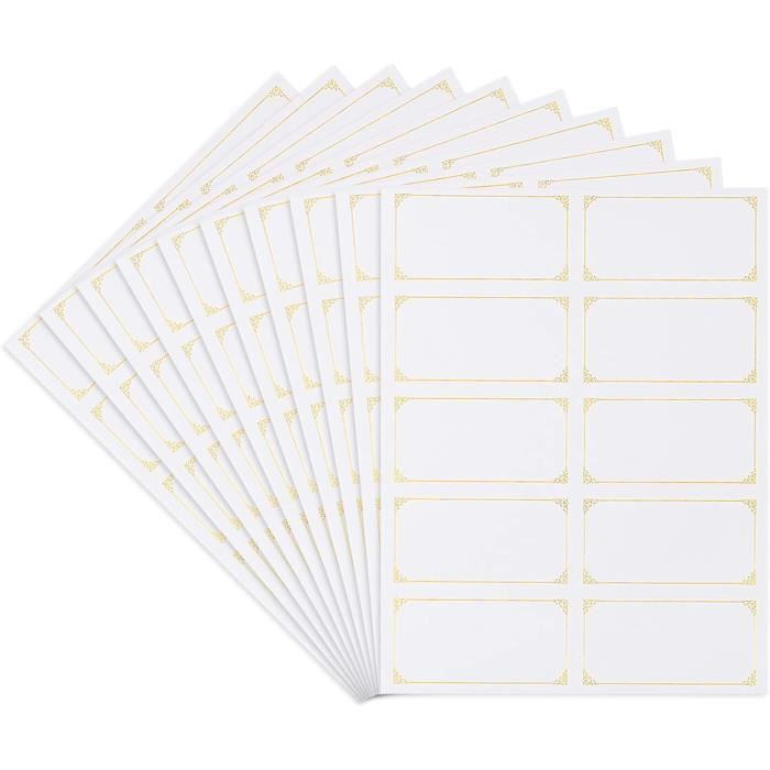 Lot De 100 étiquettes Autocollantes Pour Dossiers | 5,4 X 18 Cm | Blanc Simple Pour Bureau, école, Archives