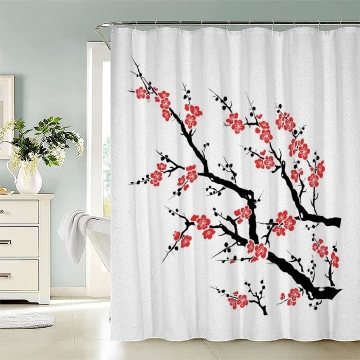 Rideau De Douche Anti-moisissure 180x180 Cm - Tissu Imperméable Lavable - Motif 3D Déco Salle De Bain