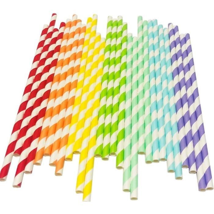 Bubble Tea 100 Pailles En Papier Jetables Vertes - 19,7cm, 6mm, Pour Boissons, Bars, événements Paille Kraft