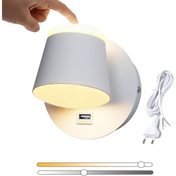 Lot 2 Lampes De Lecture LED à Applique Murale - Col De Cygne 49cm, 3000K Blanc Chaud, 3W Pour Chevet Et Bureau