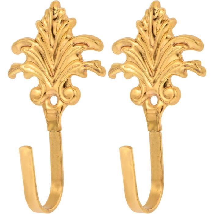 Embouts Ronds pour Rideaux, Crochets Décoratifs Muraux, Embouts Boule pour Rideaux, Ensemble de 2, Nickel Brossé U - Crochet
