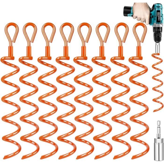 CNSTZX Lot De 4 Piquets D'ancrage Au Sol Pour Trampoline De 40 Cm Avec Aide