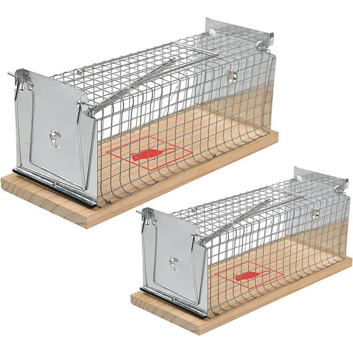 Lot De 2 Pièges à Souris/souris Noir – Compact 11x7x5 Cm, En PC Et ABS | Facile à Utiliser, Sans Danger Pour Les Enfants Et Animaux Domestiques